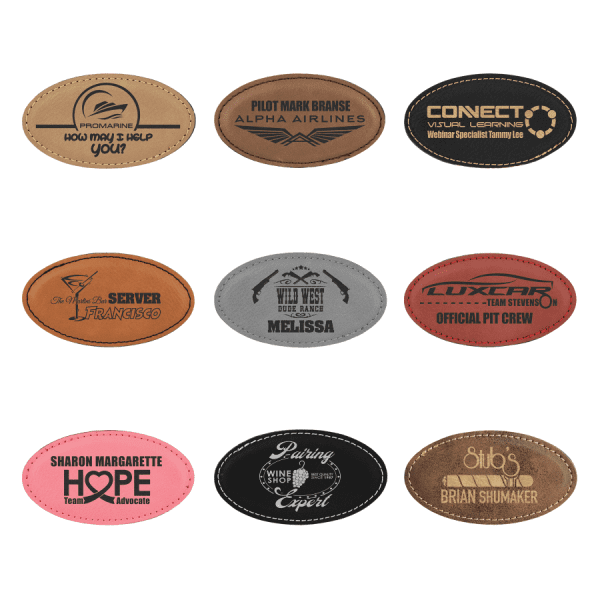 Biz Print and Promo Oval Leather Badge