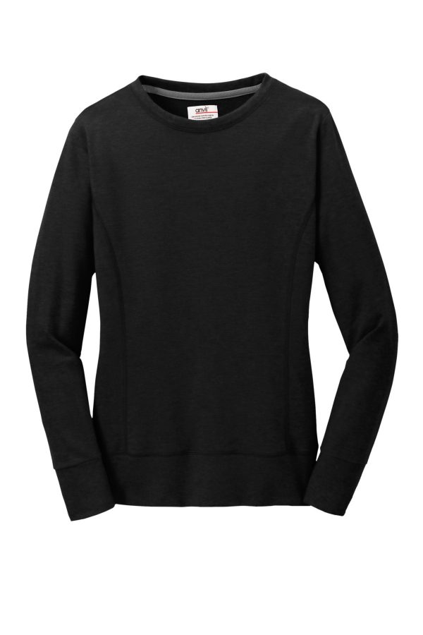 DISCONTINUED Anvil Ladies French Terry Crewneck Sweatshirt. 72000L - Image 3