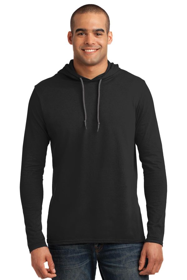 Gildan 100% Ring Spun Cotton Long Sleeve Hooded T-Shirt. 987 - Image 3