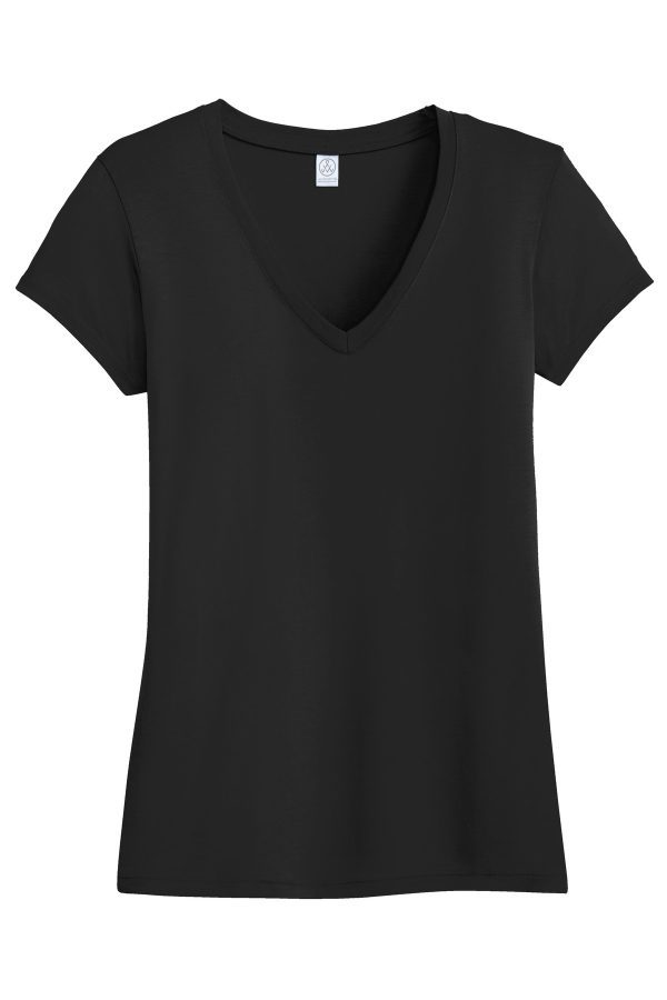 DISCONTINUED Alternative Women's Everyday Cotton Modal V-Neck. AA2840 - Image 3