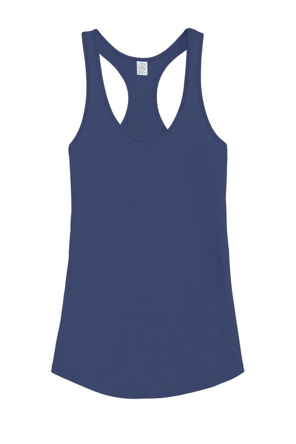 DISCONTINUED Alternative Women's Shirttail Satin Jersey Tank. AA4031 - Image 3