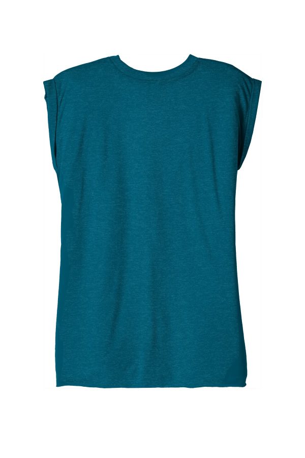 DISCONTINUED BELLA+CANVAS  Women's Flowy Muscle Tee With Rolled Cuffs. BC8804 - Image 4