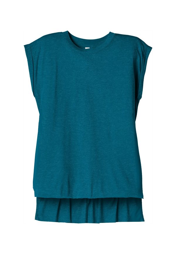 DISCONTINUED BELLA+CANVAS  Women's Flowy Muscle Tee With Rolled Cuffs. BC8804 - Image 3