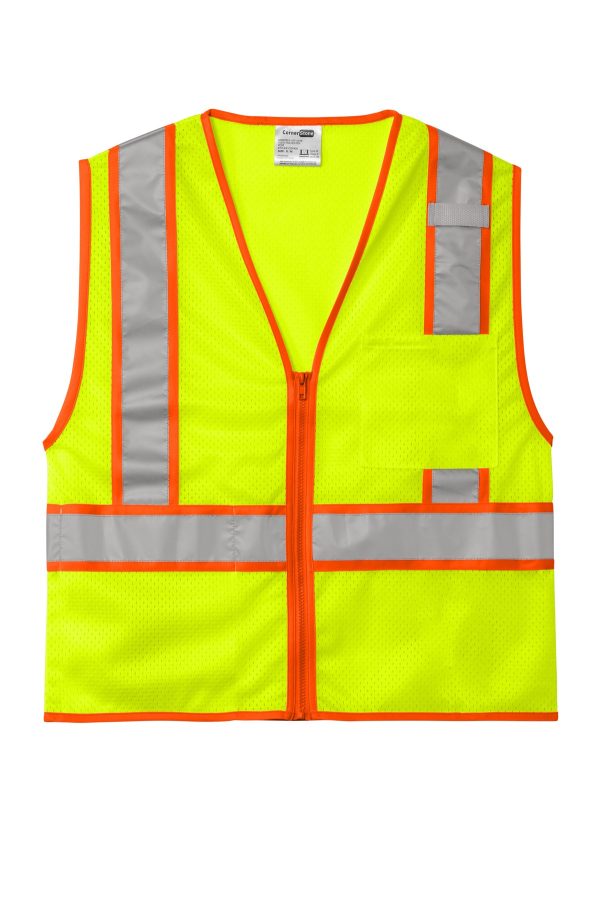 CornerStone ANSI 107 Class 2 Mesh Zippered Two-Tone Vest. CSV103