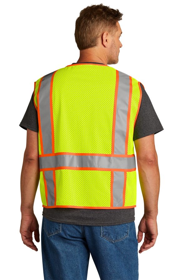 CornerStone ANSI 107 Class 2 Mesh Zippered Two-Tone Vest. CSV103 - Image 4