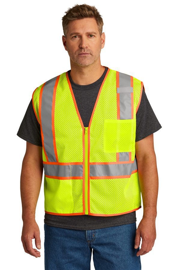 CornerStone ANSI 107 Class 2 Mesh Zippered Two-Tone Vest. CSV103 - Image 3