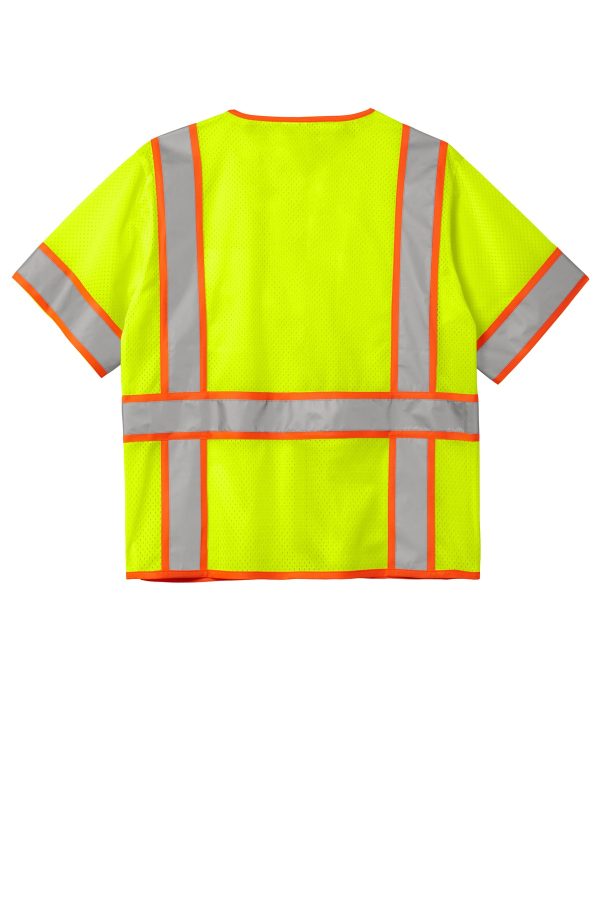 CornerStone ANSI 107 Class 3 Surveyor Mesh Zippered Two-Tone Short Sleeve Vest. CSV106 - Image 2