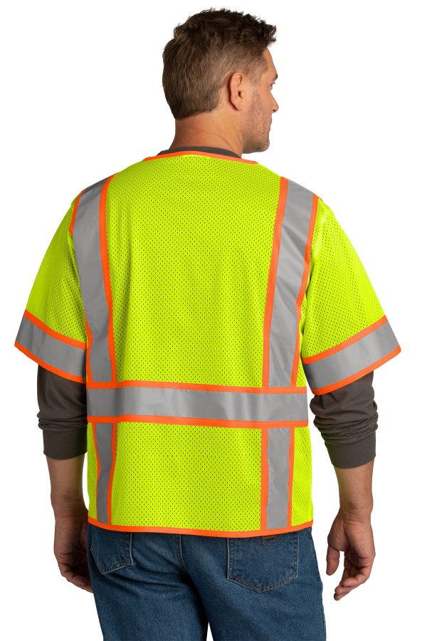 CornerStone ANSI 107 Class 3 Surveyor Mesh Zippered Two-Tone Short Sleeve Vest. CSV106 - Image 4