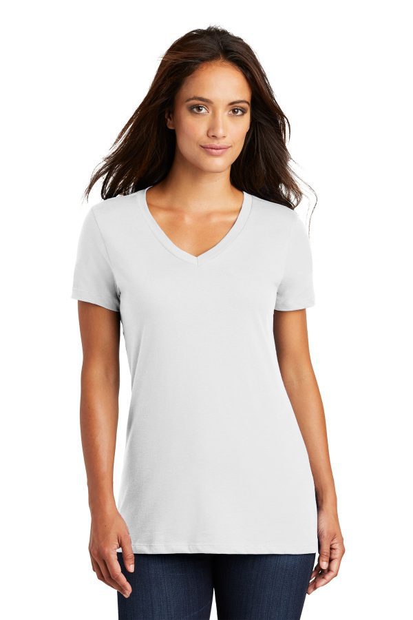 District Women's Perfect Weight V-Neck Tee. DM1170L - Image 3