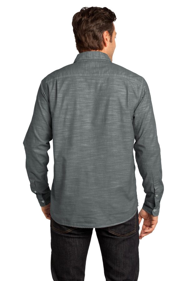 DISCONTINUED District Made - Mens Long Sleeve Washed Woven Shirt. DM3800 - Image 2