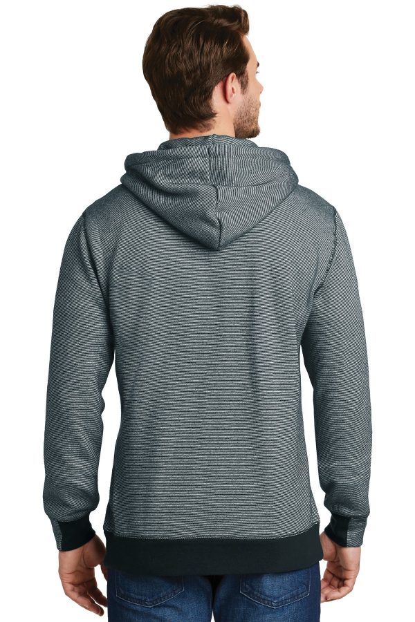 DISCONTINUED District Made - Mens Mini Stripe Full-Zip Hoodie. DM390 - Image 2