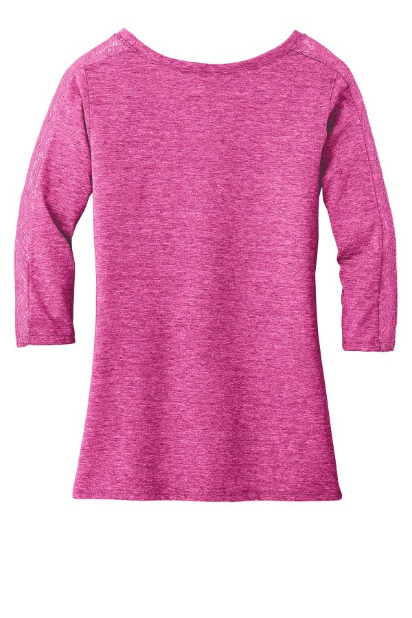 DISCONTINUED District Made Ladies Tri-Blend Lace 3/4-Sleeve Tee. DM444 - Image 4