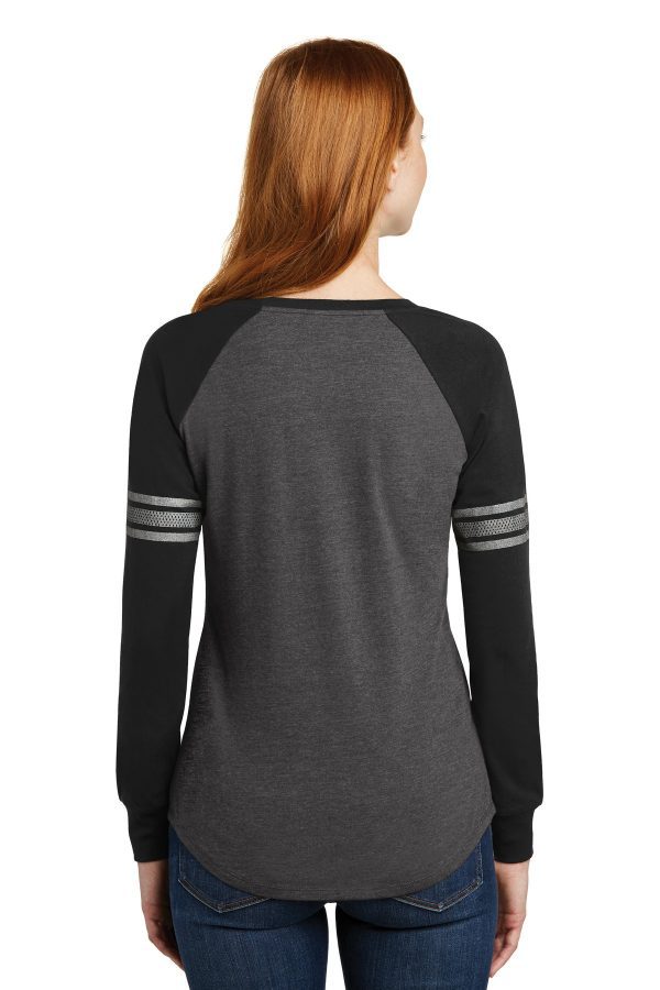 DISCONTINUED District  Women's Game Long Sleeve V-Neck Tee. DM477 - Image 2