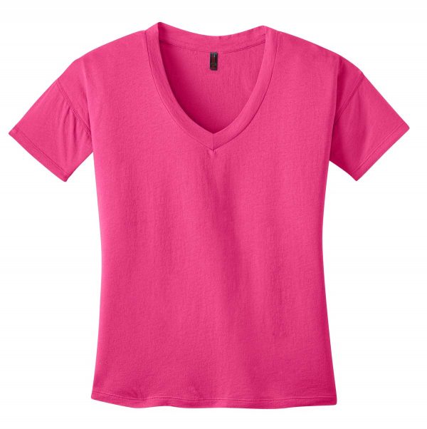 DISCONTINUED District Made - Ladies Modal Blend Relaxed V-Neck Tee. DM480 - Image 3