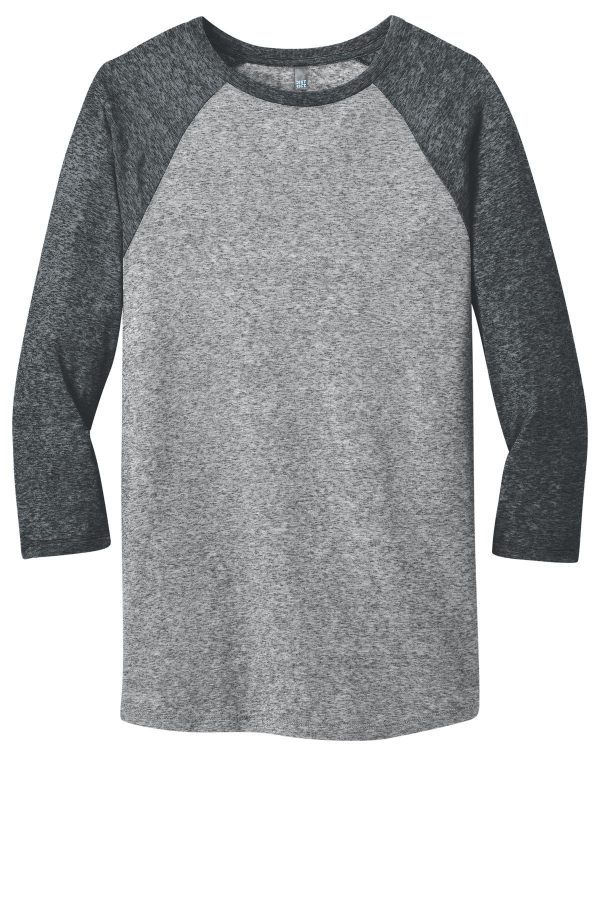 DISCONTINUED District - Young Mens Microburn 3/4-Sleeve Raglan Tee. DT162 - Image 3