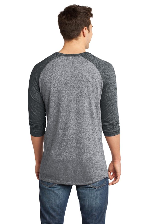 DISCONTINUED District - Young Mens Microburn 3/4-Sleeve Raglan Tee. DT162 - Image 2