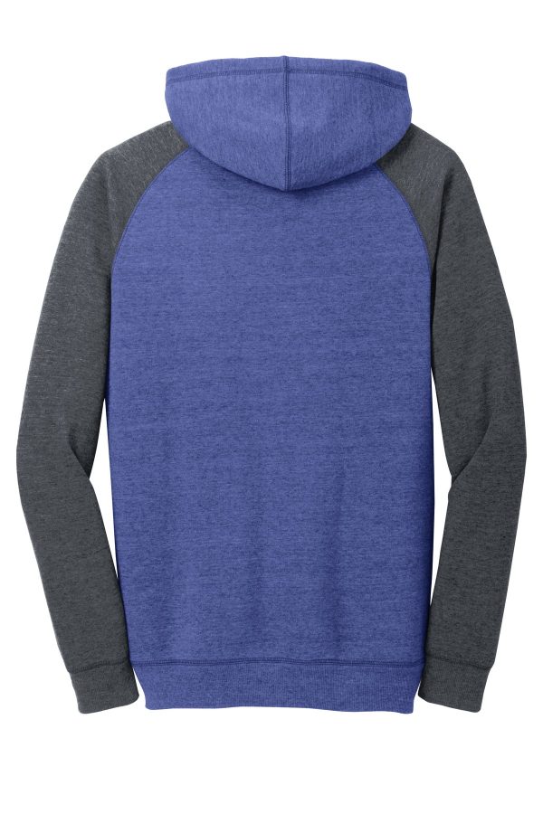 District Young Mens Lightweight Fleece Raglan Hoodie.  DT196 - Image 2