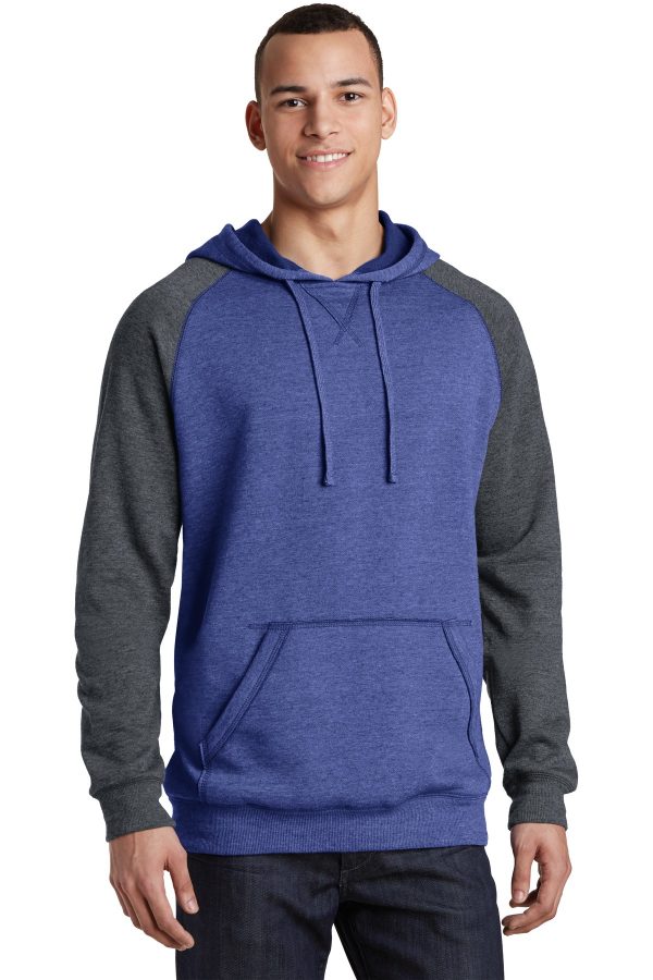 District Young Mens Lightweight Fleece Raglan Hoodie.  DT196 - Image 3