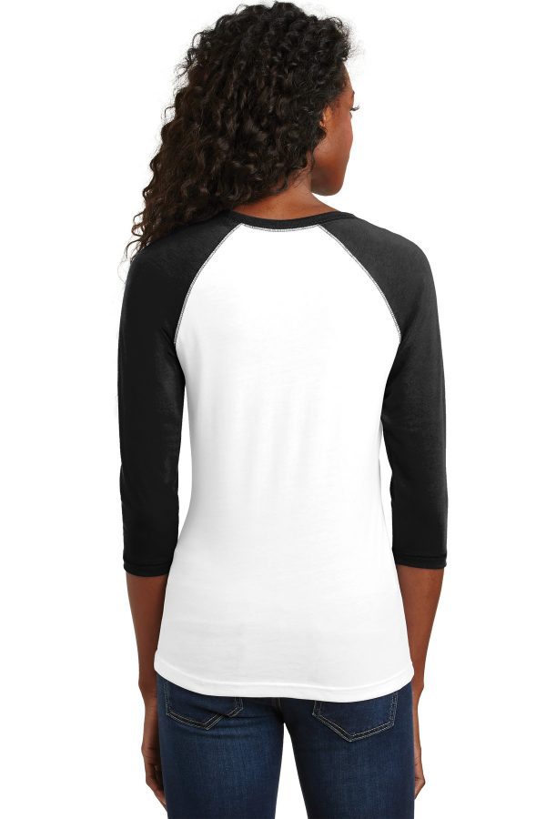 DISCONTINUED District - Juniors 50/50 3/4-Sleeve Raglan Tee. DT228 - Image 2