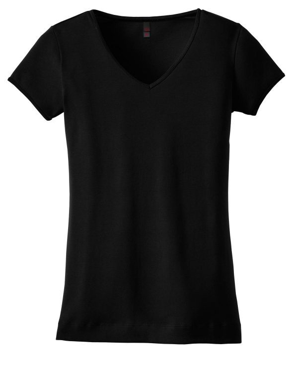 DISCONTINUED District - Juniors 1x1 Rib V-Neck Tee. DT234V - Image 3