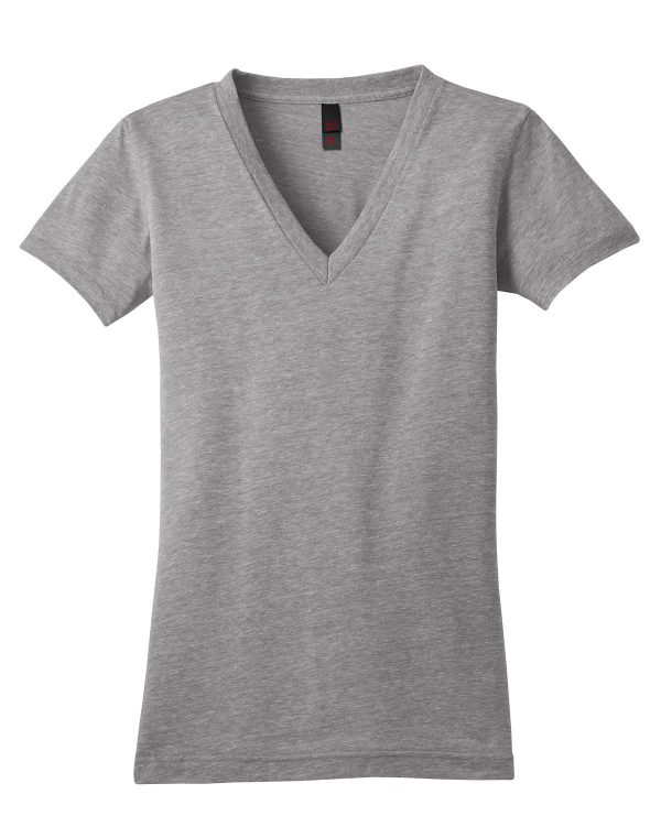 DISCONTINUED District Juniors Tri-Blend V-Neck Tee. DT242V - Image 3