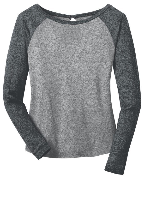 DISCONTINUED District - Juniors Microburn Long Sleeve Raglan Tee. DT262 - Image 3