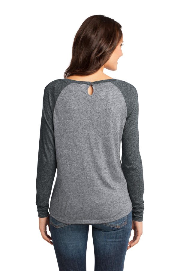 DISCONTINUED District - Juniors Microburn Long Sleeve Raglan Tee. DT262 - Image 2