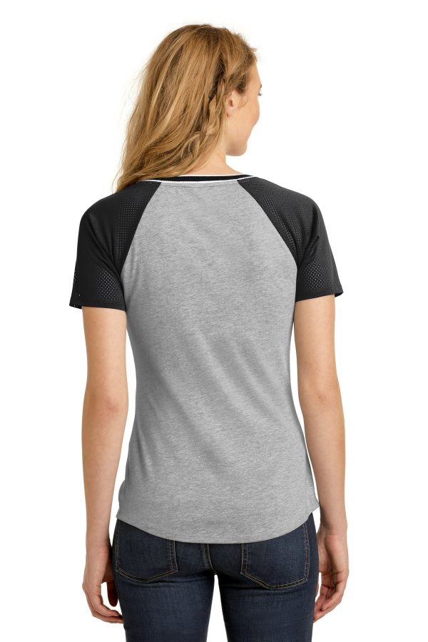 DISCONTINUED District Juniors Mesh Sleeve V-Neck Tee. DT276 - Image 2