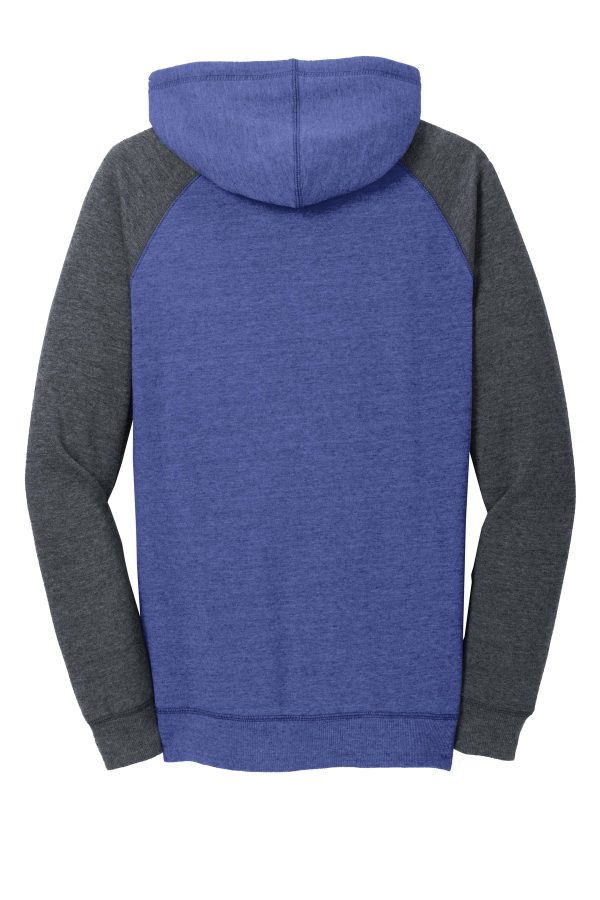 District Women's Lightweight Fleece Raglan Hoodie.  DT296 - Image 2