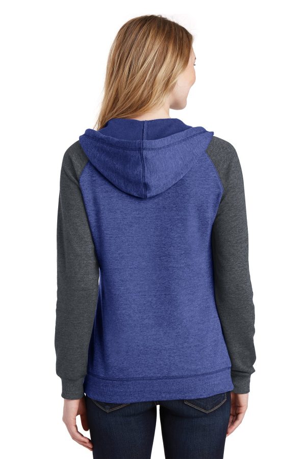 District Women's Lightweight Fleece Raglan Hoodie.  DT296 - Image 4