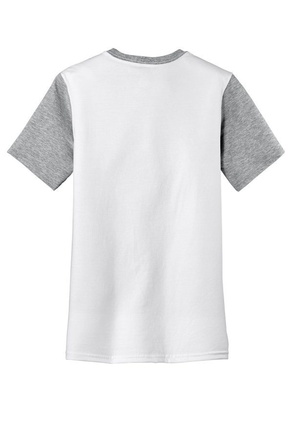 DISCONTINUED District Young Mens Very Important Tee with Contrast Sleeves and Pocket. DT6000SP - Image 4