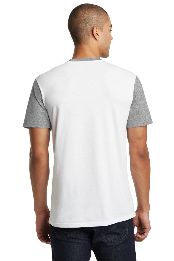 DISCONTINUED District Young Mens Very Important Tee with Contrast Sleeves and Pocket. DT6000SP - Image 2