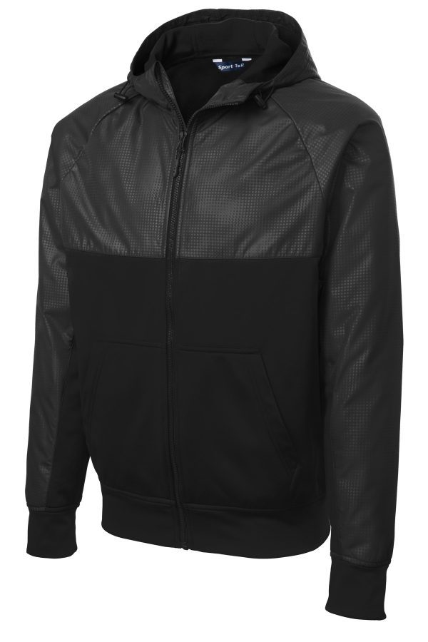 DISCONTINUED Sport-Tek Embossed Hybrid Full-Zip Hooded Jacket. JST50 - Image 3