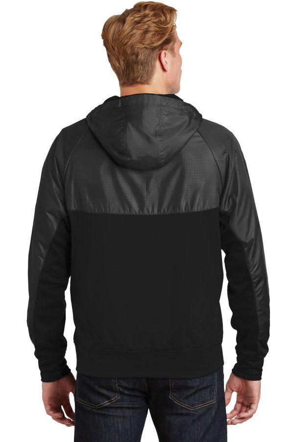 DISCONTINUED Sport-Tek Embossed Hybrid Full-Zip Hooded Jacket. JST50 - Image 2