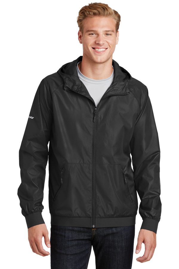 Sport-Tek Embossed Hooded Wind Jacket. JST53 - Image 3