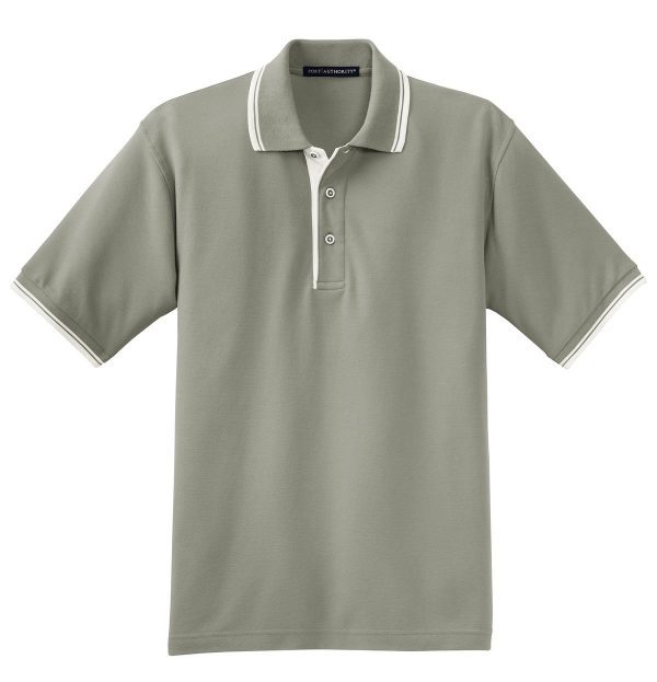 DISCONTINUED Port Authority Silk Touch Polo with Stripe Trim.  K501 - Image 2