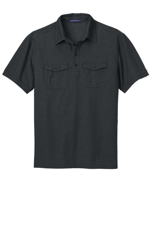 DISCONTINUED Port Authority Oxford Pique Double Pocket Polo. K557 - Image 3