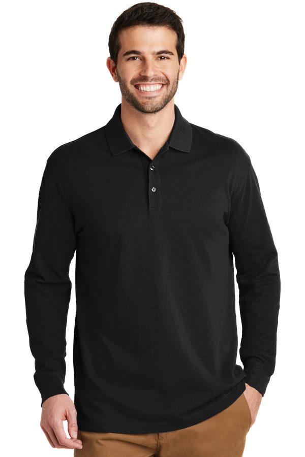 Port Authority EZCotton Long Sleeve Polo. K8000LS - Image 3