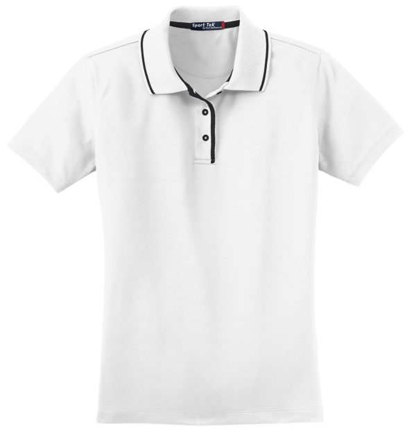 DISCONTINUED Sport-Tek Ladies Dri-Mesh Polo with Tipped Collar and Piping.  L467 - Image 3