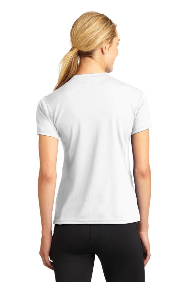 DISCONTINUED Sport-Tek® Dri-Mesh® Ladies V-Neck T-Shirt.  L468V - Image 4