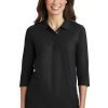 Port Authority Ladies Silk Touch 3/4-Sleeve Polo. L562 - Image 3