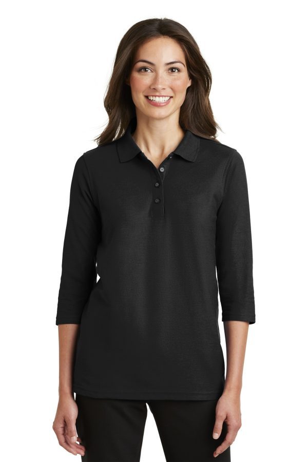 Port Authority Ladies Silk Touch 3/4-Sleeve Polo. L562 - Image 3