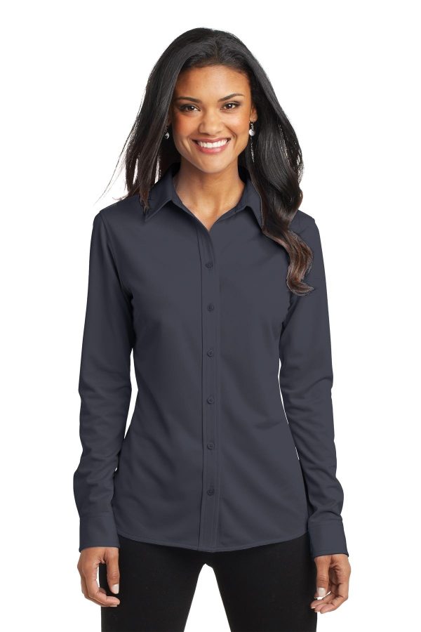 Port Authority Ladies Dimension Knit Dress Shirt. L570 - Image 3