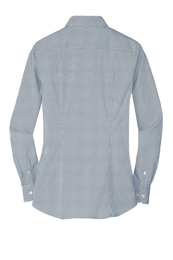 DISCONTINUED Port Authority Ladies Fine Stripe Stretch Poplin Shirt. L647 - Image 4