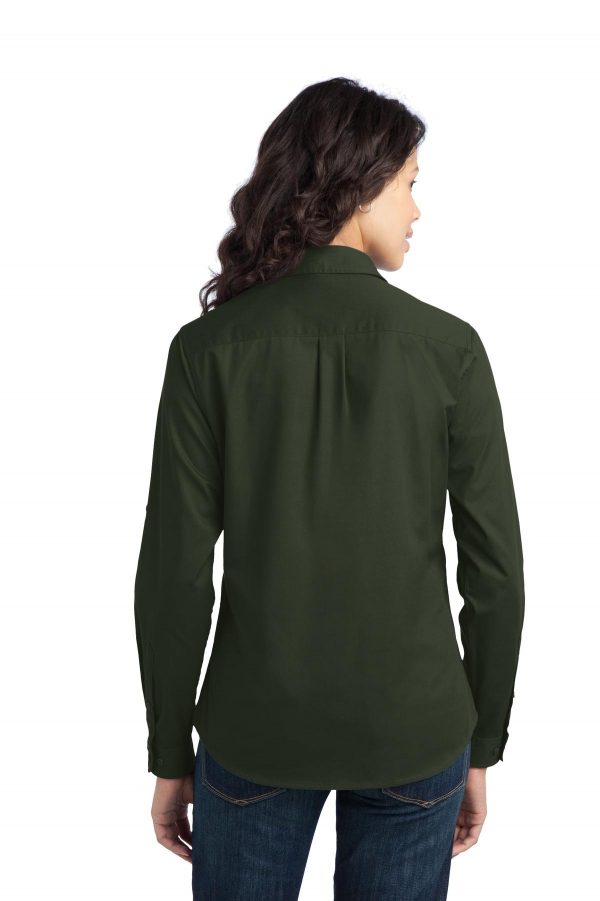 DISCONTINUED Port Authority Ladies Stain-Release Roll Sleeve Twill Shirt. L649 - Image 2