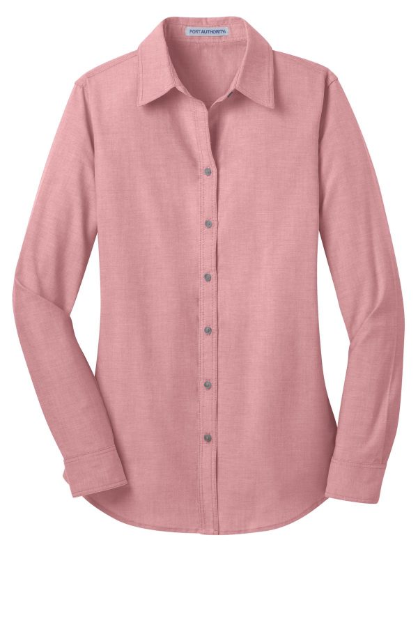 DISCONTINUED Port Authority Ladies Chambray Shirt. L653 - Image 3