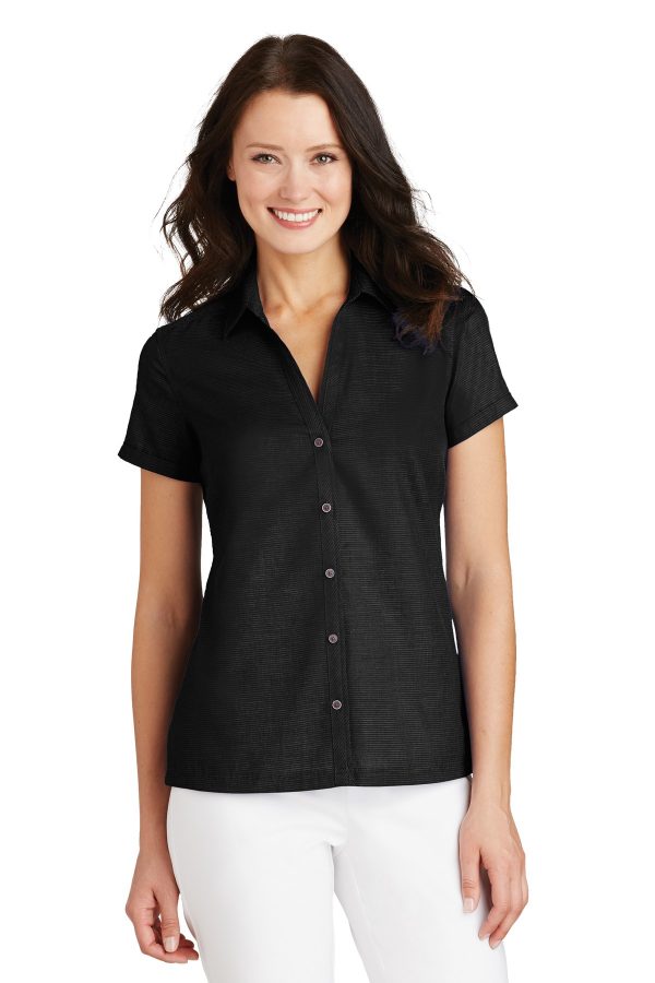 Port Authority® Ladies Textured Camp Shirt. L662 - Image 3