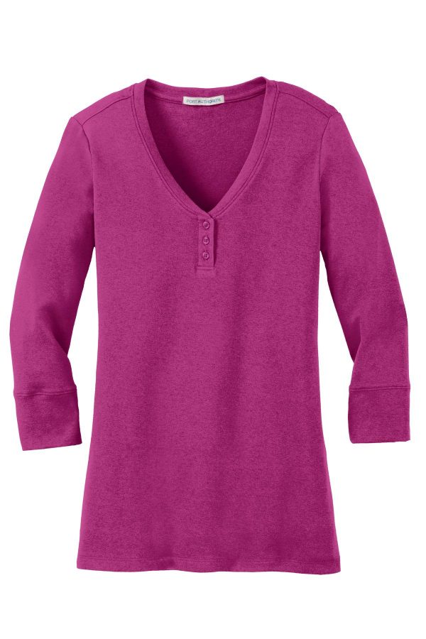 DISCONTINUED Port Authority Ladies Concept Stretch 3/4-Sleeve Scoop Henley. LM1007 - Image 3