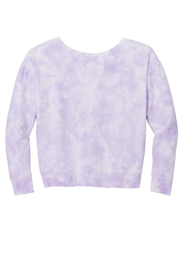 Port & Company Ladies Beach Wash Cloud Tie-Dye V-Neck Sweatshirt LPC140V - Image 2