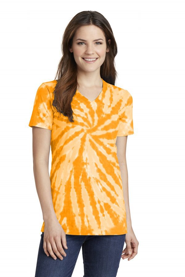 Port & Company Ladies Tie-Dye V-Neck Tee. LPC147V - Image 3